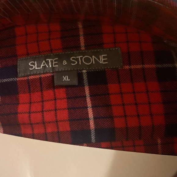 NWT Slate & Stone Plaid Flannel Button Up Shirt Mens - Picture 2 of 5